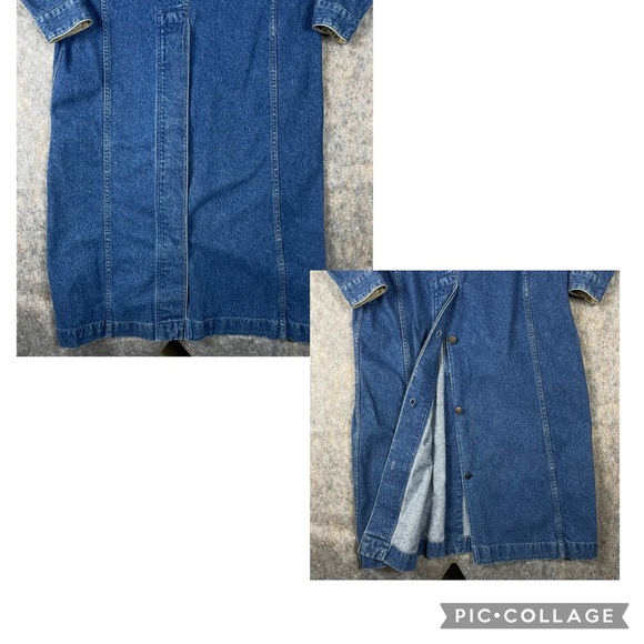 Levi's Vintage Classic Cowboy Denim/Corduroy Collar Trench Coat Duster 80s 90s M - Picture 13 of 16